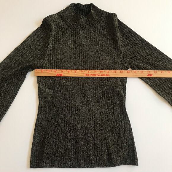 Banana Republic Lena Metallic Sweater Lurex Flare Black Size Small NWT Holiday - Picture 7 of 11